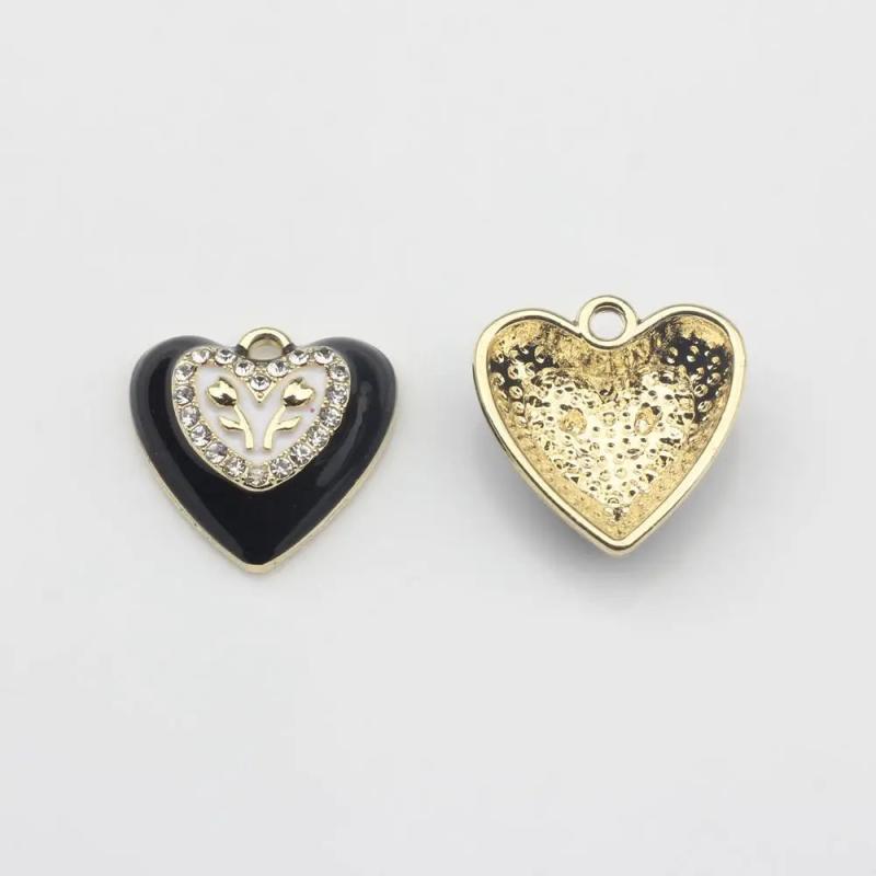 Heart Charms 6pcs/lot Enamel Zinc Alloy for Earrings