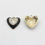 Heart Charms 6pcs/lot Enamel Zinc Alloy for Earrings
