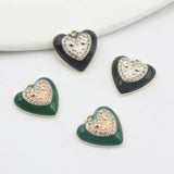 Heart Charms 6pcs/lot Enamel Zinc Alloy for Earrings