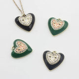 Heart Charms 6pcs/lot Enamel Zinc Alloy for Earrings