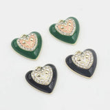Heart Charms 6pcs/lot Enamel Zinc Alloy for Earrings
