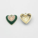 Heart Charms 6pcs/lot Enamel Zinc Alloy for Earrings