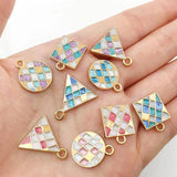 Kpop Geometric Pendant Charm for DIY Earring Keychain Necklace