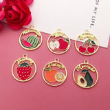 20pcs Enamel Fruit Charm for DIY Jewelry Making