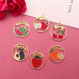20pcs Enamel Fruit Charm for DIY Jewelry Making
