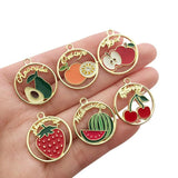 20pcs Enamel Fruit Charm for DIY Jewelry Making