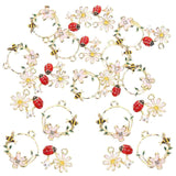 20 Ladybug DIY Pendant Keychain Charms Small Flowers