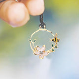 20 Ladybug DIY Pendant Keychain Charms Small Flowers