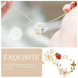 20 Ladybug DIY Pendant Keychain Charms Small Flowers