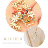 20 Ladybug DIY Pendant Keychain Charms Small Flowers