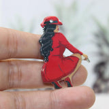 8Pcs Acrylic 2Sided Girl Charm Earring Bracelet KeyChain DIY Jewelry