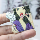 8Pcs Acrylic 2Sided Girl Charm Earring Bracelet KeyChain DIY Jewelry