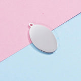 5pcs Stainless Steel Oval Charm Blanks for Engraving