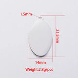 5pcs Stainless Steel Oval Charm Blanks for Engraving