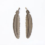 5Pcs Antique Silver Feather Charms for Jewelry Making Necklace Accessory