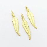 50Pcs Antique Silver Leaf Feather Charms for Jewelry Making