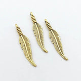 50Pcs Antique Silver Leaf Feather Charms for Jewelry Making