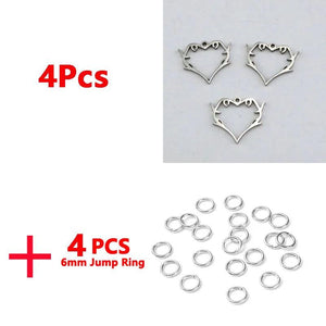 4Pcs Stainless Steel Thorns Hearts Frame Charms for Jewelry Making