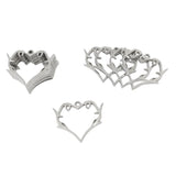 4Pcs Stainless Steel Thorns Hearts Frame Charms for Jewelry Making