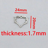 4Pcs Stainless Steel Thorns Hearts Frame Charms for Jewelry Making