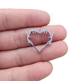 4Pcs Stainless Steel Thorns Hearts Frame Charms for Jewelry Making