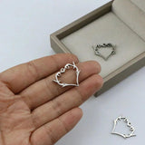 4Pcs Stainless Steel Thorns Hearts Frame Charms for Jewelry Making