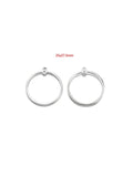 10PCS Brass Silver Plated Circle Charms Connector DIY Necklace Earrings Jewelry