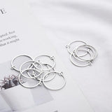 10PCS Brass Silver Plated Circle Charms Connector DIY Necklace Earrings Jewelry