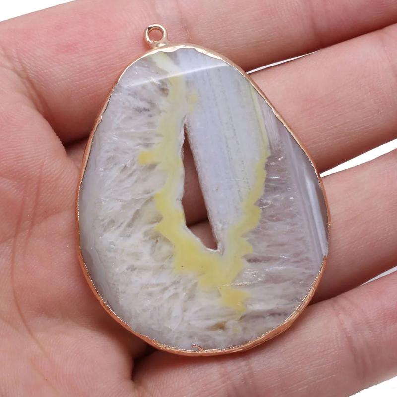 Natural Stone Agates Pendant for DIY Bracelet Nacklace Earring