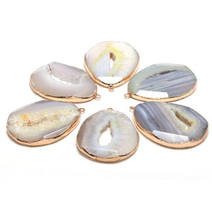 Natural Stone Agates Pendant for DIY Bracelet Nacklace Earring
