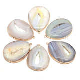 Natural Stone Agates Pendant for DIY Bracelet Nacklace Earring