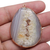 Natural Stone Agates Pendant for DIY Bracelet Nacklace Earring