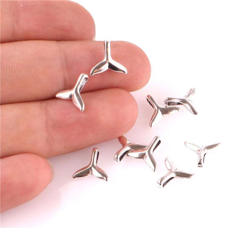 100pcs Alloy Fish Tail Charm Pendant DIY Jewelry Making Supplies Earring Anklets