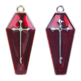 15pcs Colorful Cross Coffin Charms Enamel Pendants DIY Jewelry Accessories