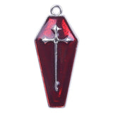 15pcs Colorful Cross Coffin Charms Enamel Pendants DIY Jewelry Accessories