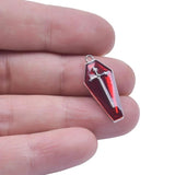 15pcs Colorful Cross Coffin Charms Enamel Pendants DIY Jewelry Accessories