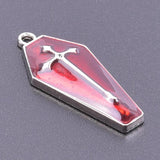 15pcs Colorful Cross Coffin Charms Enamel Pendants DIY Jewelry Accessories
