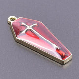 15pcs Colorful Cross Coffin Charms Enamel Pendants DIY Jewelry Accessories