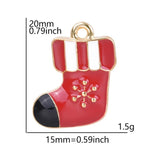 20pcs Christmas Socks Snowflake Charm Pendant Jewelry Making DIY Accessories