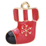 20pcs Christmas Socks Snowflake Charm Pendant Jewelry Making DIY Accessories