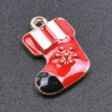 20pcs Christmas Socks Snowflake Charm Pendant Jewelry Making DIY Accessories
