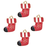 20pcs Christmas Socks Snowflake Charm Pendant Jewelry Making DIY Accessories