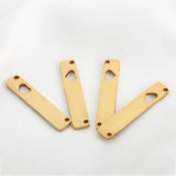 5Pcs Stainless Steel Carved Heart Double Hole Pendant Accessories