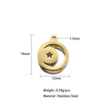 5Pcs Stainless Steel Charms for DIY Earrings Necklace Making
