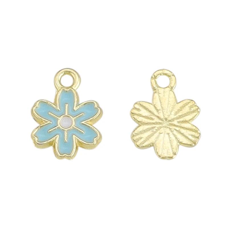 40Pcs Colorful Flowers Charms Pendant for Earrings Jewelry Making