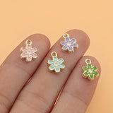 40Pcs Colorful Flowers Charms Pendant for Earrings Jewelry Making