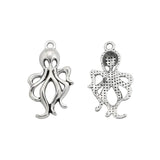 20pcs Tibetan Silver Octopus Charm Pendant DIY Earrings Necklace