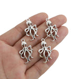 20pcs Tibetan Silver Octopus Charm Pendant DIY Earrings Necklace