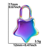 Rainbow Stainless Steel Pentagram Star Lock Pendant