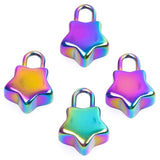 Rainbow Stainless Steel Pentagram Star Lock Pendant